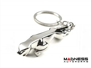 Jaguar Keychain - Leaping Jaguar - Chrome